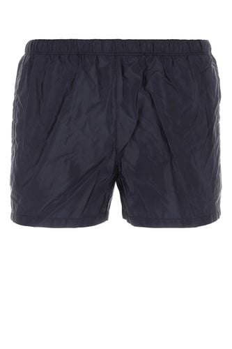 Navy Blue Recycled Nylon Swimming Shorts - Prada - Modalova