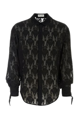 Transparent Silk Pattern Shirt - Saint Laurent - Modalova