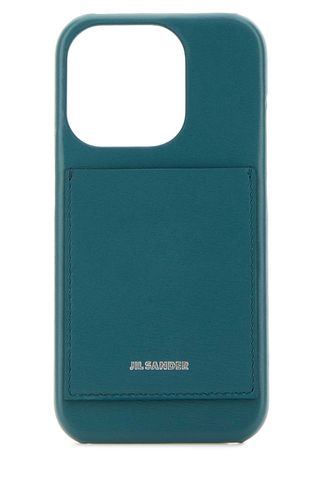 Petrol Blue Leather Iphone 15 Pro Cover - Jil Sander - Modalova