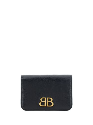 Leather Bb Wallet And Card Holder - Balenciaga - Modalova