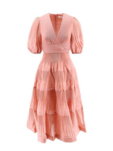 V-neck Pleated Short-sleeved Dress - Zimmermann - Modalova