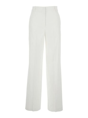 High Waisted Pants With Crinkled Effect In Linen And Viscose Stretch Blend Woman - Theory - Modalova