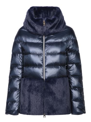 Down Jacket With Ecological Fur - Herno - Modalova