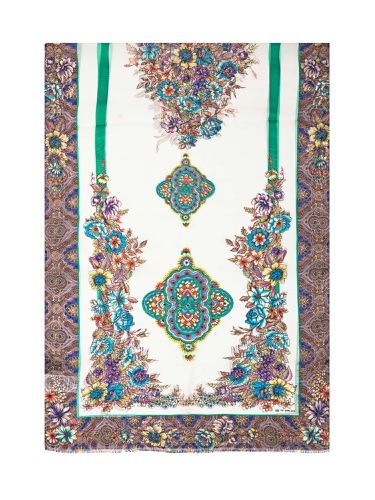 Multicolor Scarf With bouquet Medaglioni Print In Silk Woman - Etro - Modalova