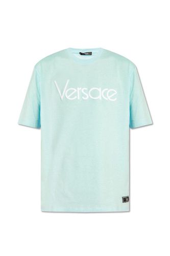 Logo-embroidered Crewneck T-shirt - Versace - Modalova