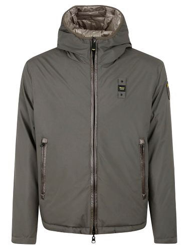 Pocket Zip Reversible Padded Jacket - Blauer - Modalova