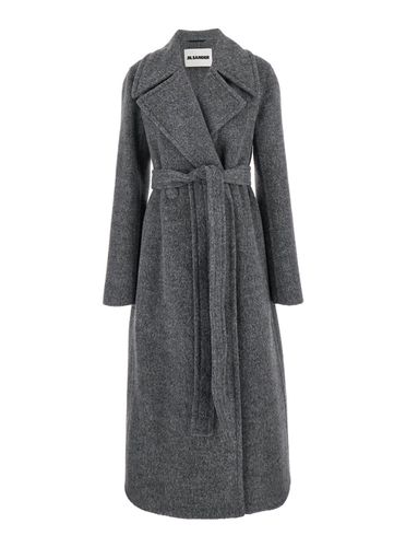 Long Coat With Belt In Wool Blend Woman - Jil Sander - Modalova