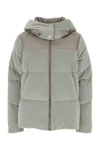 Pastel Light Blue Corduroy Carola Iv Down Jacket - Moorer - Modalova