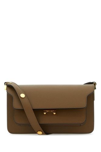 Brown Leather Trunk E/w Shoulder Bag - Marni - Modalova