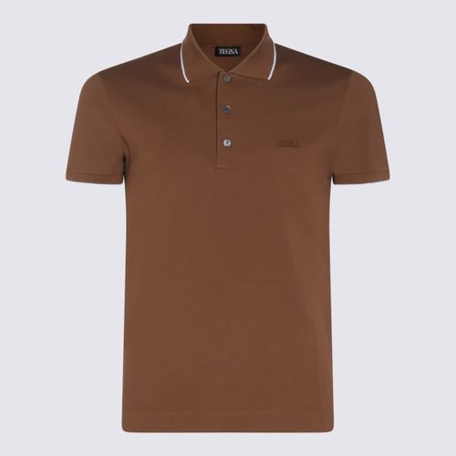 Zegna Brown Cotton Polo Shirt - Zegna - Modalova