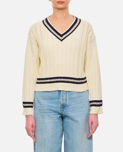 Varsity V-neck Crop Top Jumper - Golden Goose - Modalova