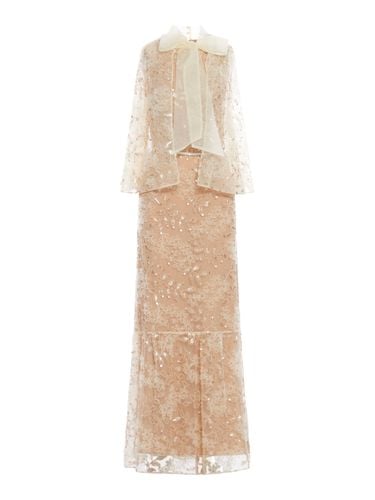 Embellished Cape Maxi Dress - self-portrait - Modalova