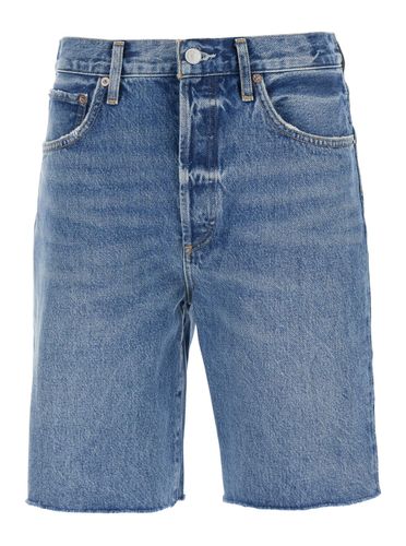 Five-pocket Shorts With Button Closure In Denim Woman - AGOLDE - Modalova