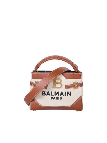 Bbuzz Top Han Brown Bag In Natural Canvas - Balmain - Modalova