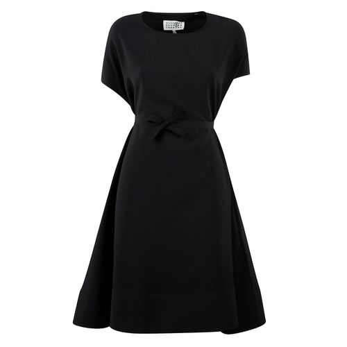 Tie-fastened Crewneck Midi Dress - MM6 Maison Margiela - Modalova