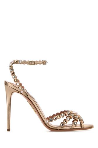 Copper Leather Tequila 105 Sandals - Aquazzura - Modalova