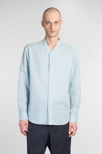 Giorgio Armani Shirt In Cyan Cotton - Giorgio Armani - Modalova