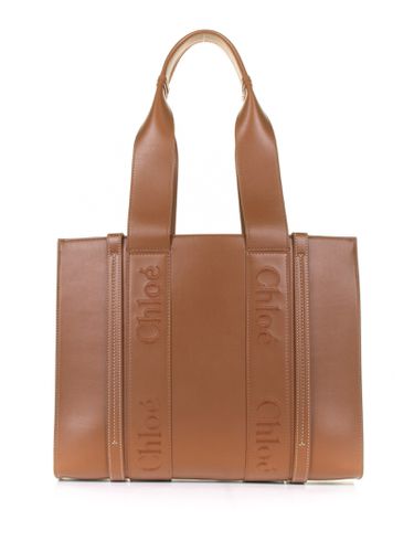 Woody Medium Leather Tote Bag - Chloé - Modalova