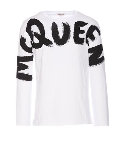 Mcqueen Graffiti Long Sleeves T-shirt - Alexander McQueen - Modalova