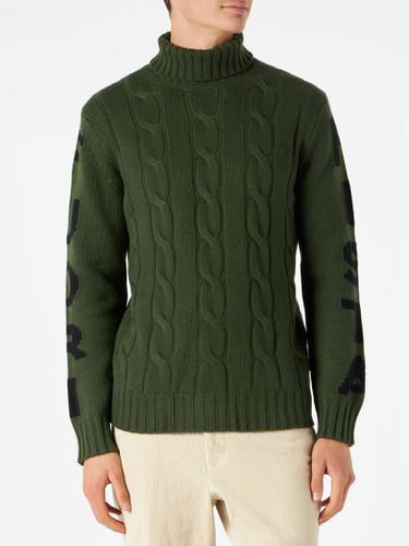 Man Turtleneck Braided Sweater With Fuori Pista Print - MC2 Saint Barth - Modalova