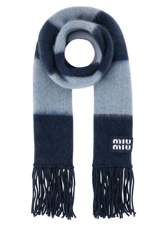 Embroidered Mohair Blend Scarf - Miu Miu - Modalova