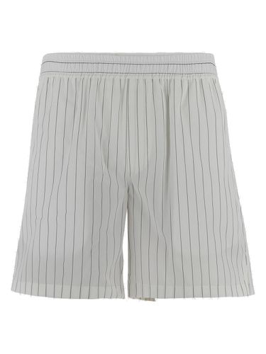 Striped Elastic Waist Poplin Bermuda Shorts - Dolce & Gabbana - Modalova