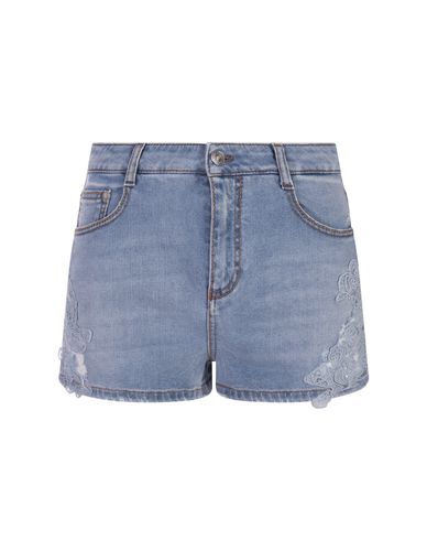 Denim Shorts With Lace - Ermanno Scervino - Modalova