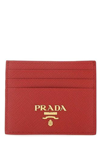 Tiziano Red Leather Card Holder - Prada - Modalova