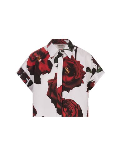Tudor Rose Crop Shirt In Optical - Alexander McQueen - Modalova
