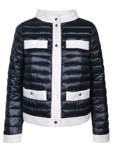 And White Down Jacket With Funnel Neck And Contrasting Details In Polyamide Woman - Herno - Modalova