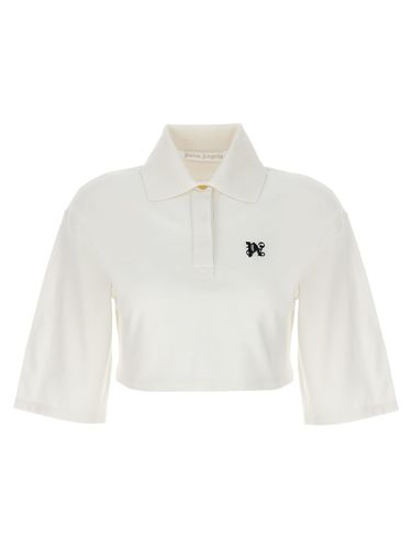 Monogram Crop Polo Shirt - Palm Angels - Modalova