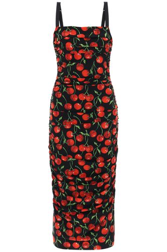 Cherry Print Jersey Midi Dress - Dolce & Gabbana - Modalova