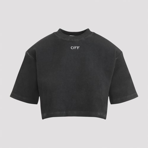 Off-White Off Stamp Ribbed Crop Tee - Off-White - Modalova