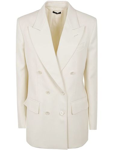 Wool And Silk Blend Twill Double Breasted Jacket - Tom Ford - Modalova
