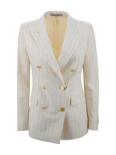 Double-breasted Linen Suit - Tagliatore - Modalova