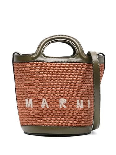 Tropicalia Mini Bag In Leather And Orange Raffia - Marni - Modalova