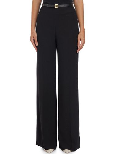 Belt Satin Palazzo Trousers - Elisabetta Franchi - Modalova