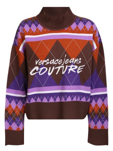 Patterned Pullover Argyle Knit - Versace Jeans Couture - Modalova