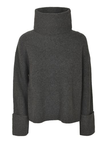 High-neck Rib Trim Knit Sweater - Oliver Lattughi - Modalova