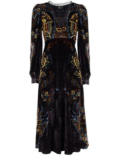 Printed Velvet Long Dress - Etro - Modalova