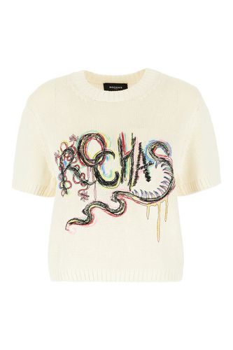 Ivory Stretch Rayon Blend Sweater - Rochas - Modalova