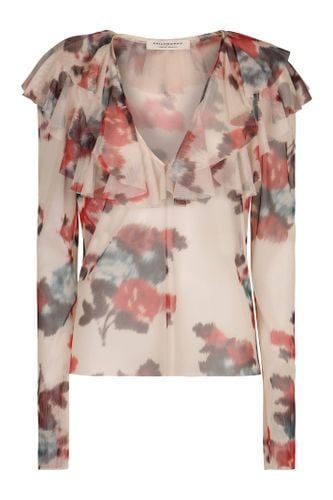 Printed Frill Blouse - Philosophy di Lorenzo Serafini - Modalova