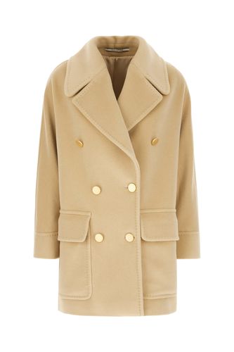 Tagliatore Beige Angora Blend Coat - Tagliatore - Modalova