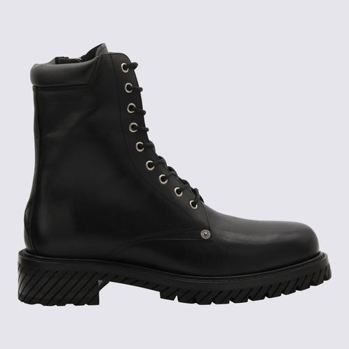 Off-White Black Leather Diag Boots - Off-White - Modalova