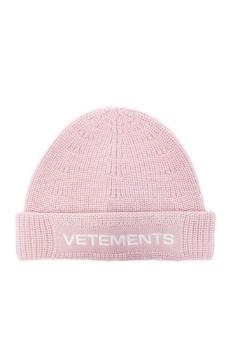 VETEMENTS Logo Embroidered Beanie - VETEMENTS - Modalova