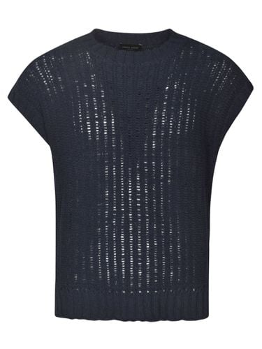 Rib Trim Perforated Knitted Sleeveless Sweatshirt - Roberto Collina - Modalova