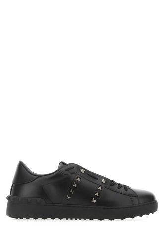 Black Leather Rockstud Untitled Sneakers - Valentino Garavani - Modalova