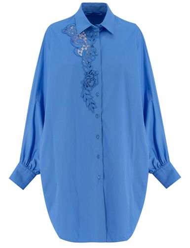 Blue Poplin Oversize Shirt - Ermanno Scervino - Modalova