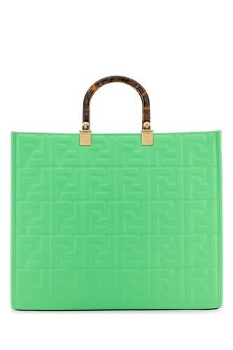 Fluo Green Leather Medium Sunshine Shopping Bag - Fendi - Modalova