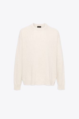 Girocollo Ml Comfy Off white cashmere blend relaxed fit sweater - Roberto Collina - Modalova